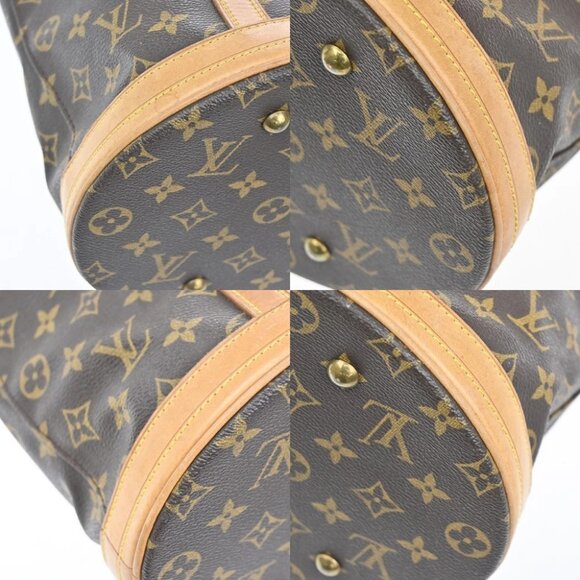 LOUIS VUITTON BUCKET GM Shoulder Tote Bag Monogram Leather Brown - Picture 7 of 13